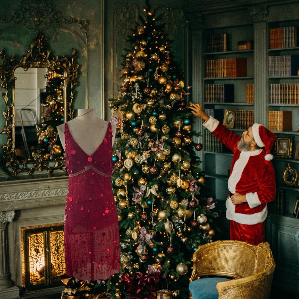 VINTAGE 1970’s Elegant Red Sequin Dress